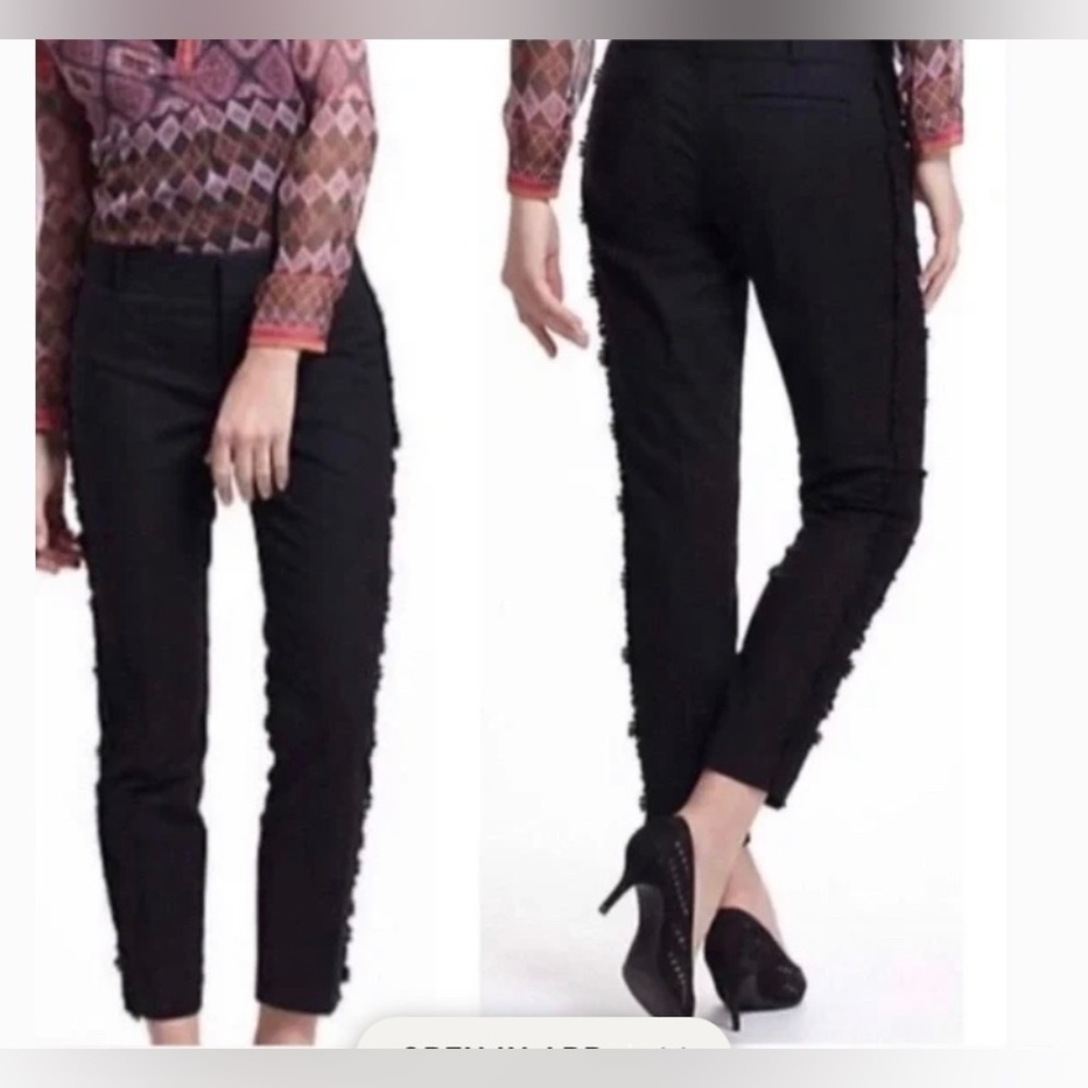 -Anthropologie Elevenses Black Lace Daisy Pants size 8